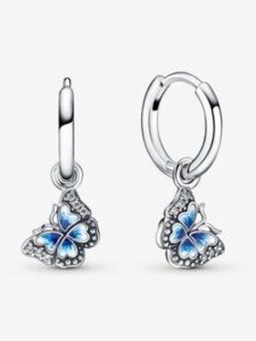 Silver and Blue Butterfly Earrings